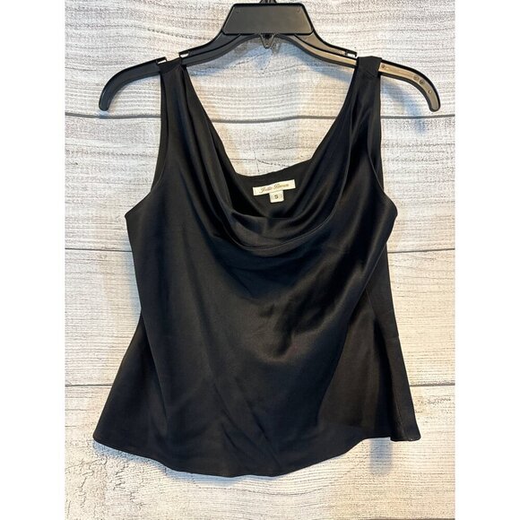 Julie Brown Black Satin Cowl Neck Sleeveless Top Size S - Picture 1 of 3